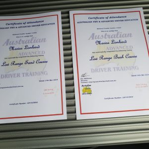 4WD Training Certificate